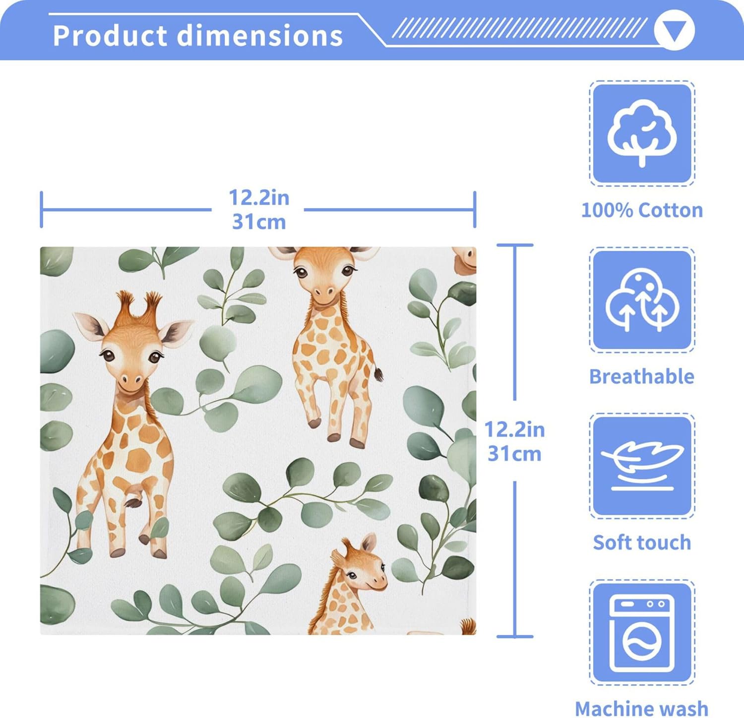 Cute Giraffe Washcloths for Adults Kids