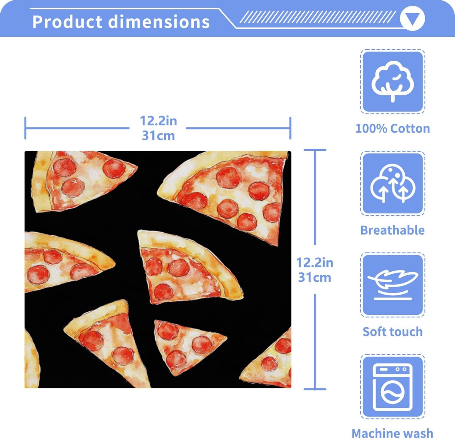 Xigua Pizza Slices Washcloth Set