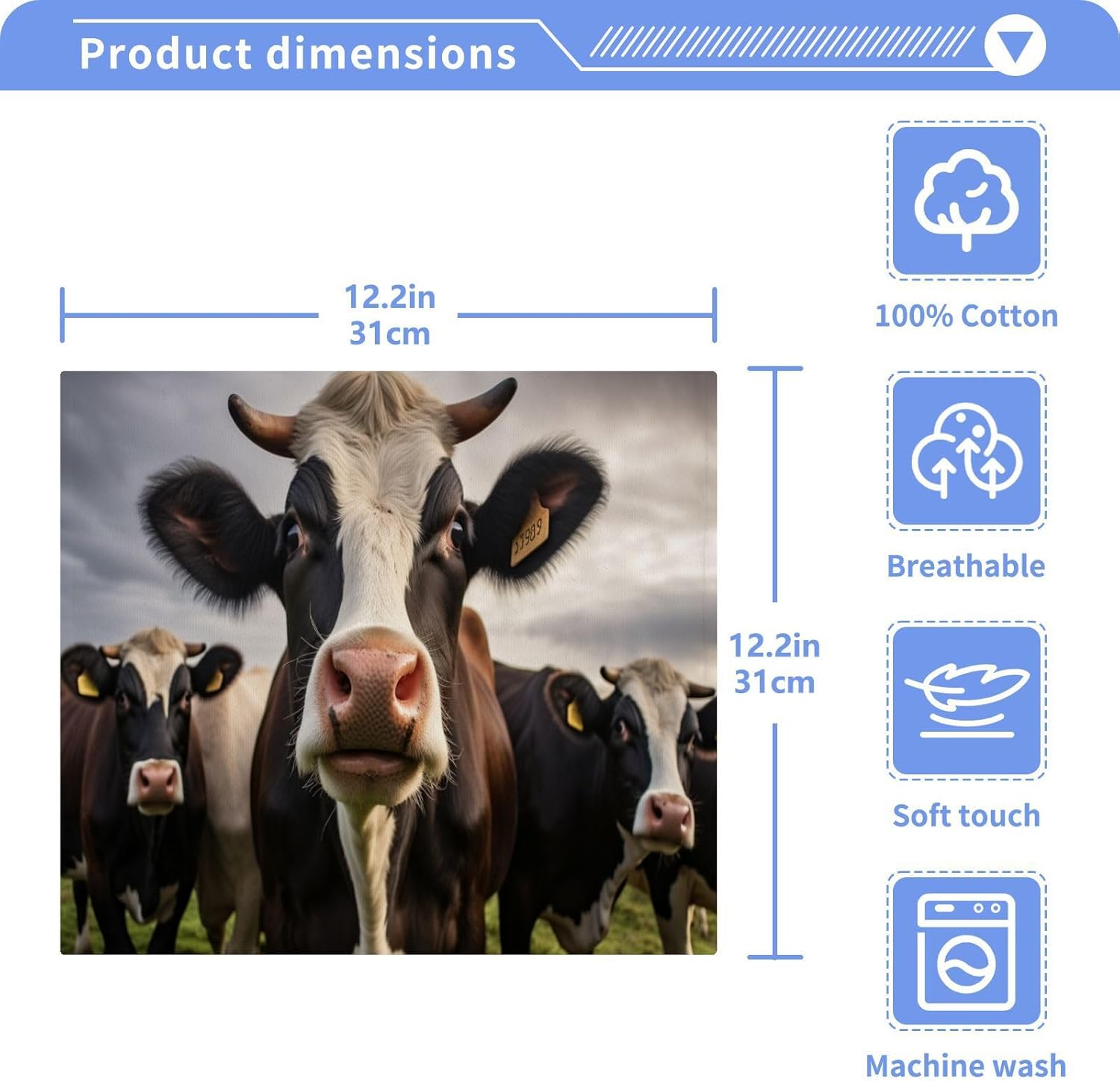 Premium Cow Washcloths for Baby and Adults Soft and Reusable Face Towels