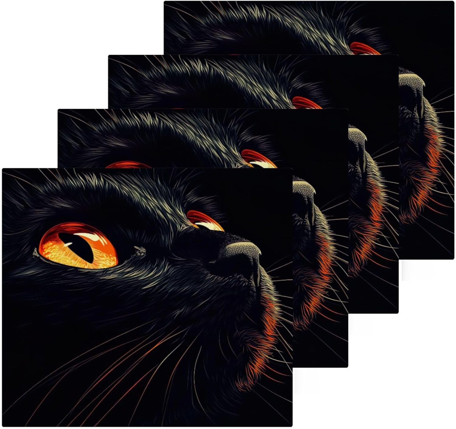 Xigua Black Cat Eyes Washcloth Set