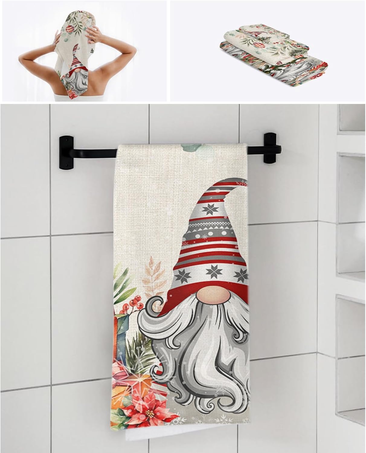 holiday surprisechristmas bath towel set 3-piece