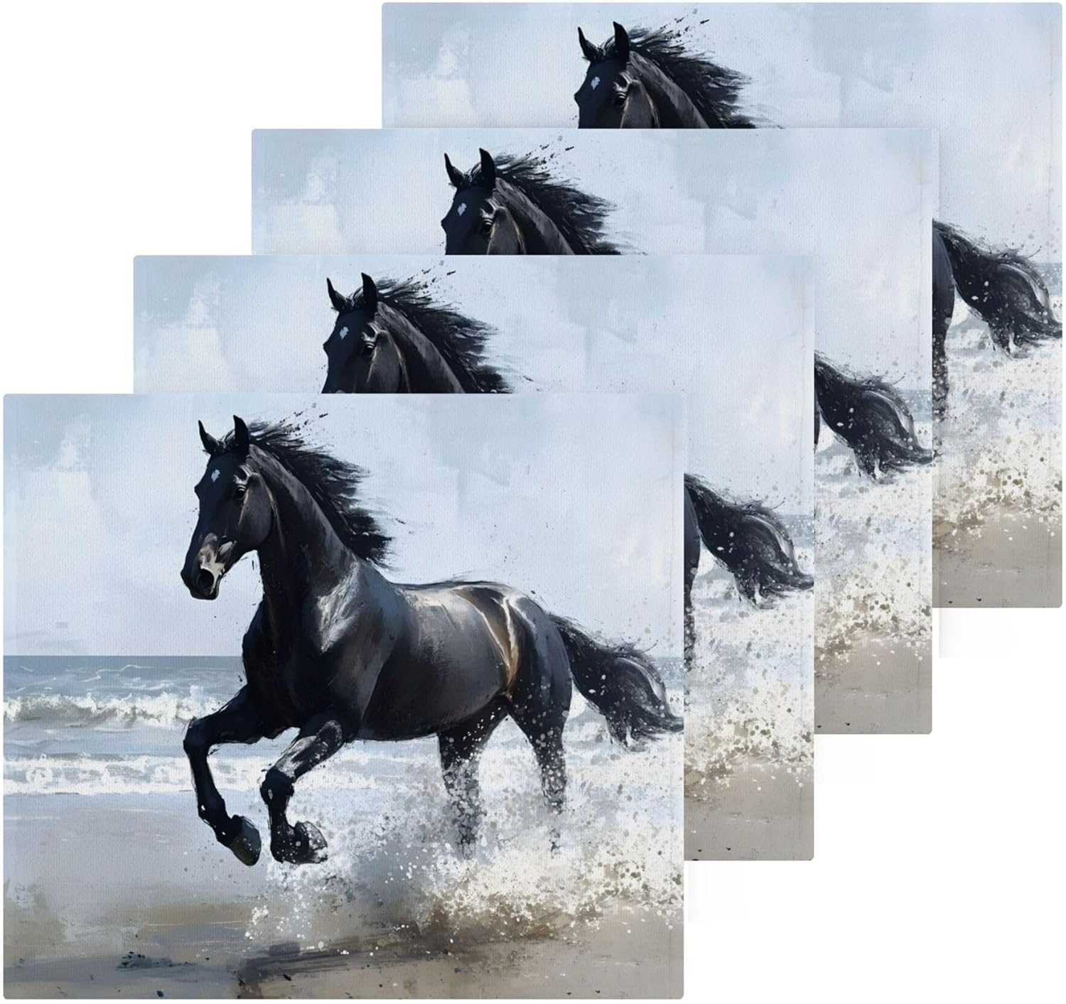 High-Quality Xigua Black Horse Washcloth Set