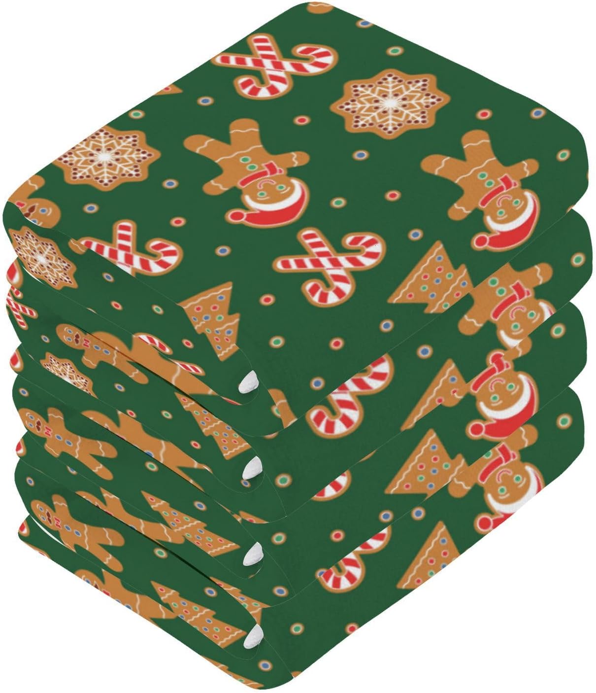 YETTASBIN Christmas Gingerbread Man Washcloths 2 Pack