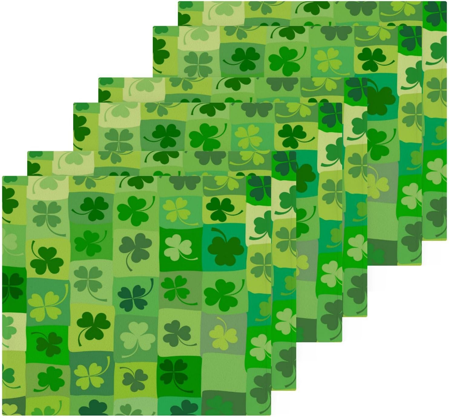 Yettasbin St Patricks Day Clover Washcloths Set