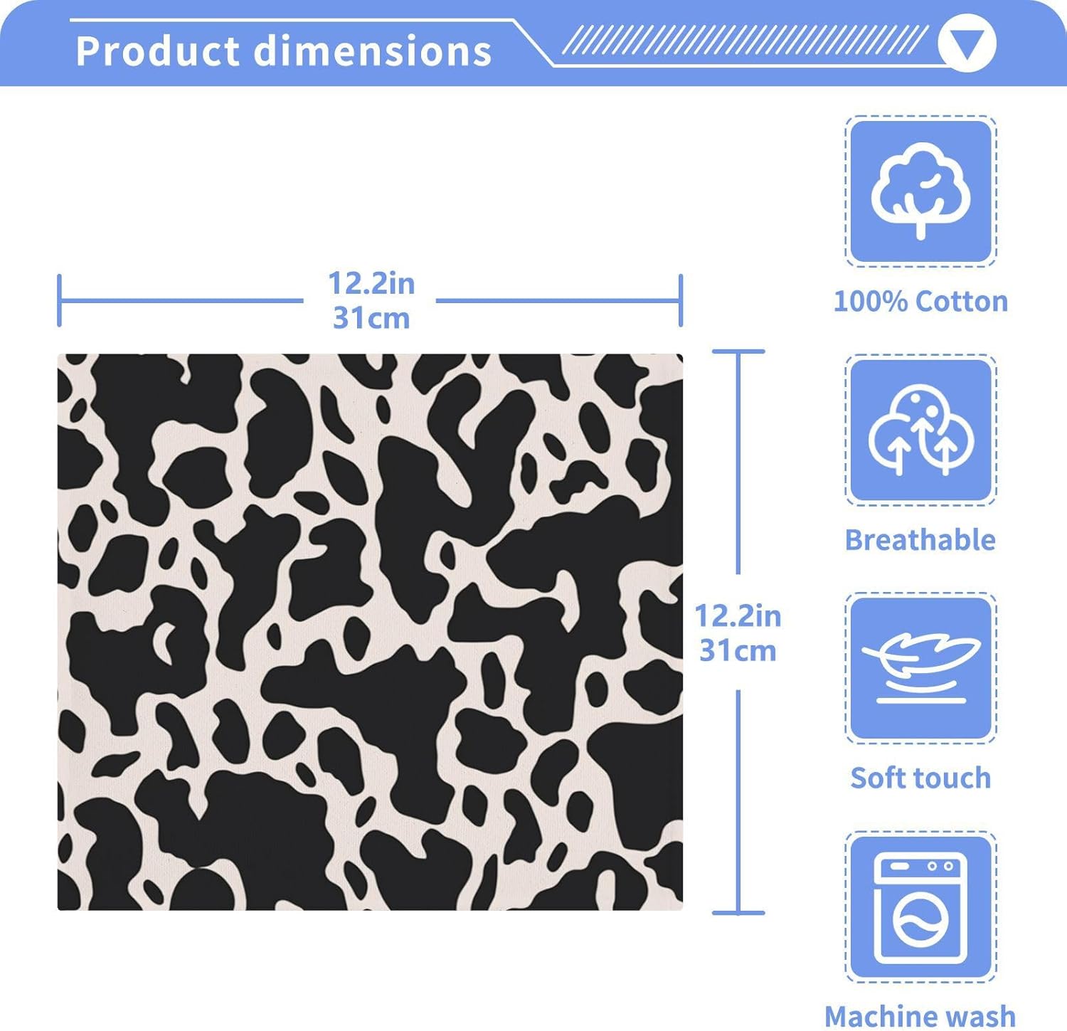 Stylish Cow Print Washcloths 2-Piece Set