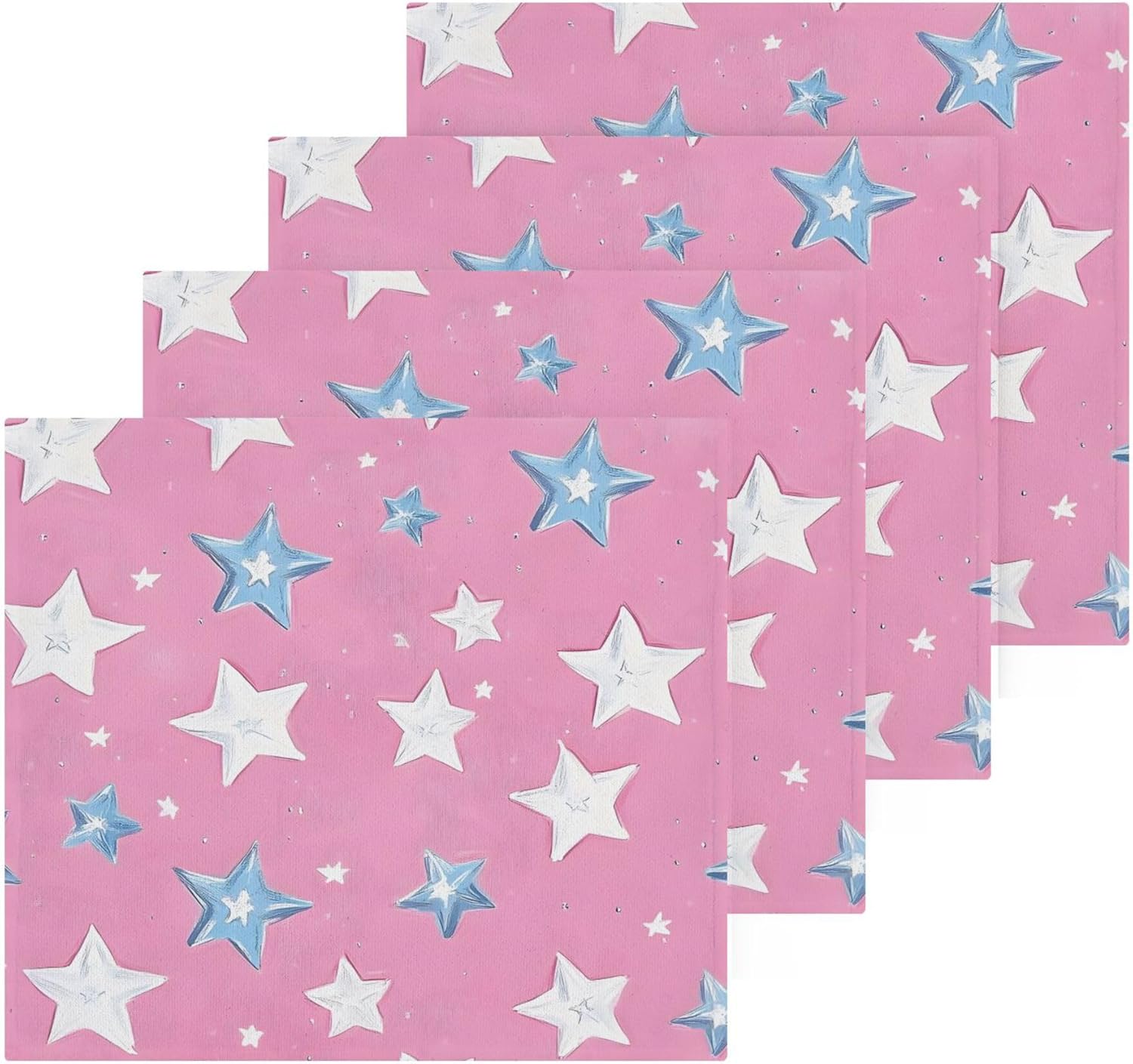 Xigua White Stars Washcloth Set 2-12