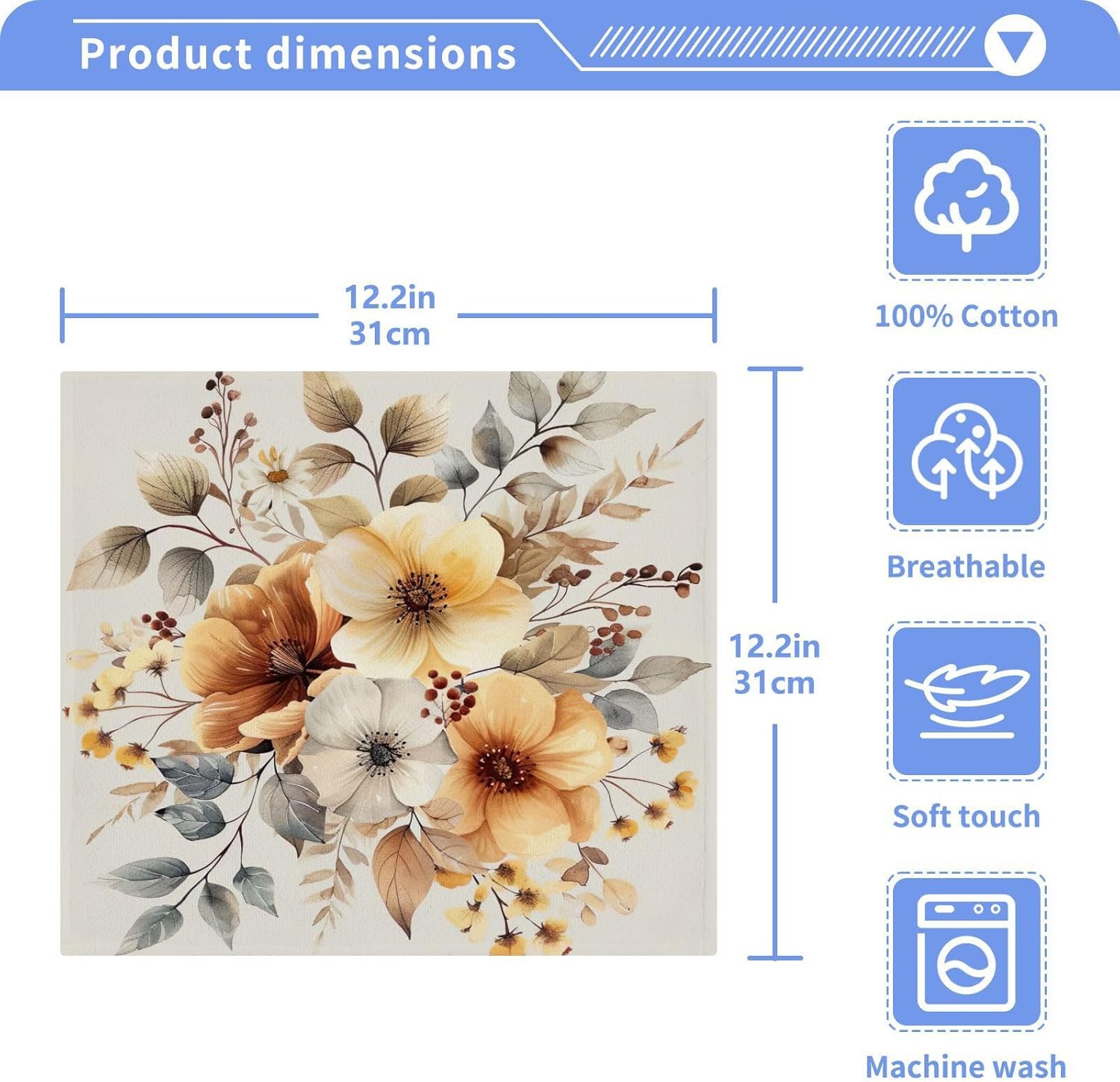 YETTASBIN Beautiful Flower Washcloths 2 Pack 1