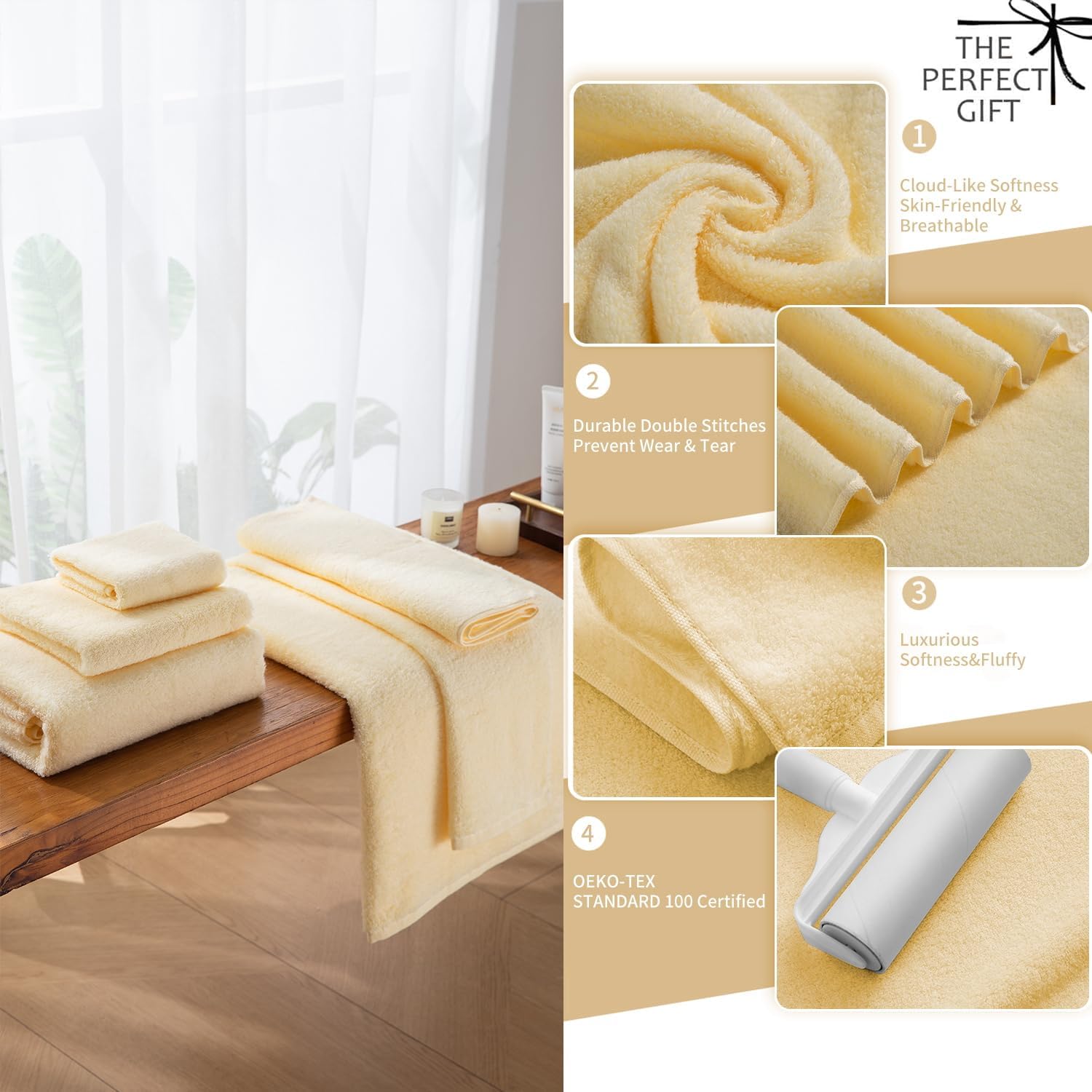 Luxury 4-Piece 100 Cotton Bath Towel Set