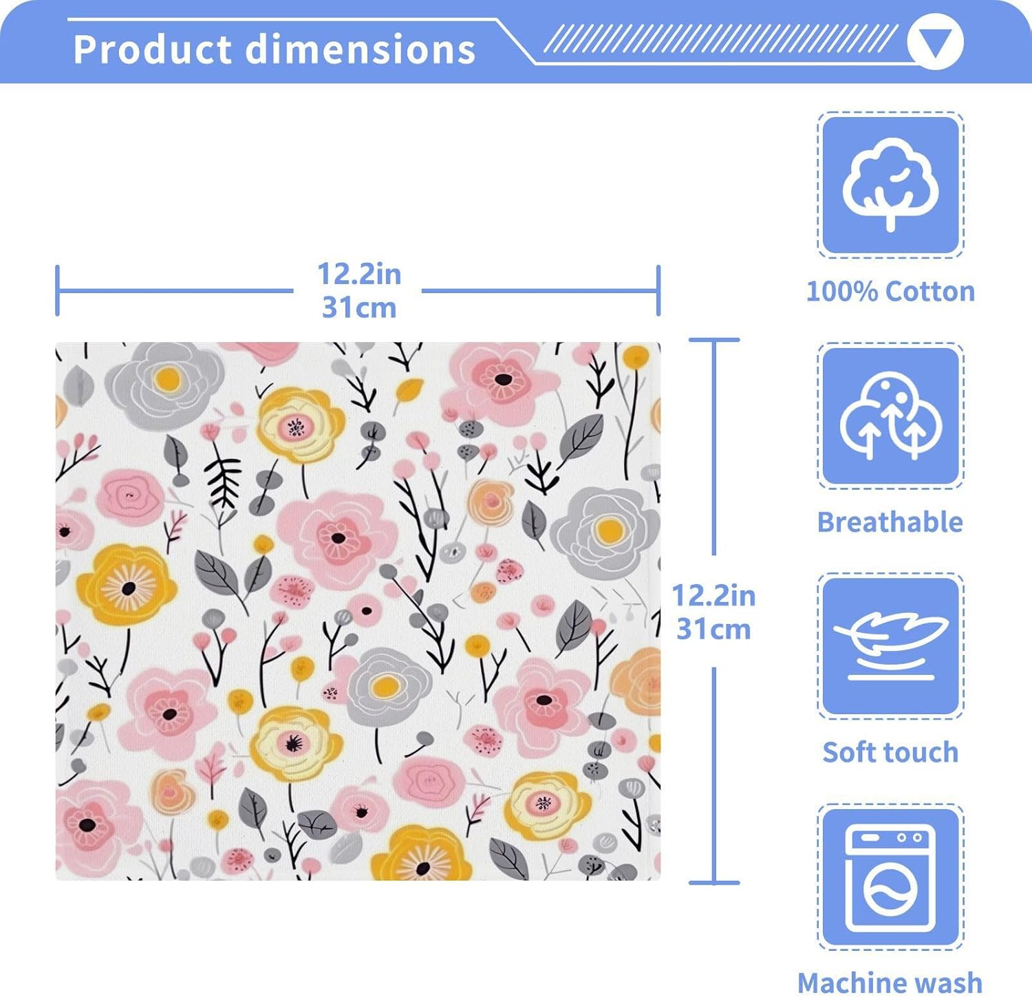 Wildflower Washcloth Set for Babies and Kids 2Pack