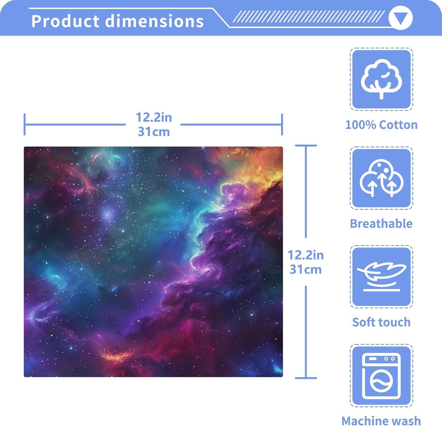 YETTASBIN Galaxy Washcloths 2 Pack Soft Absorbent Towels