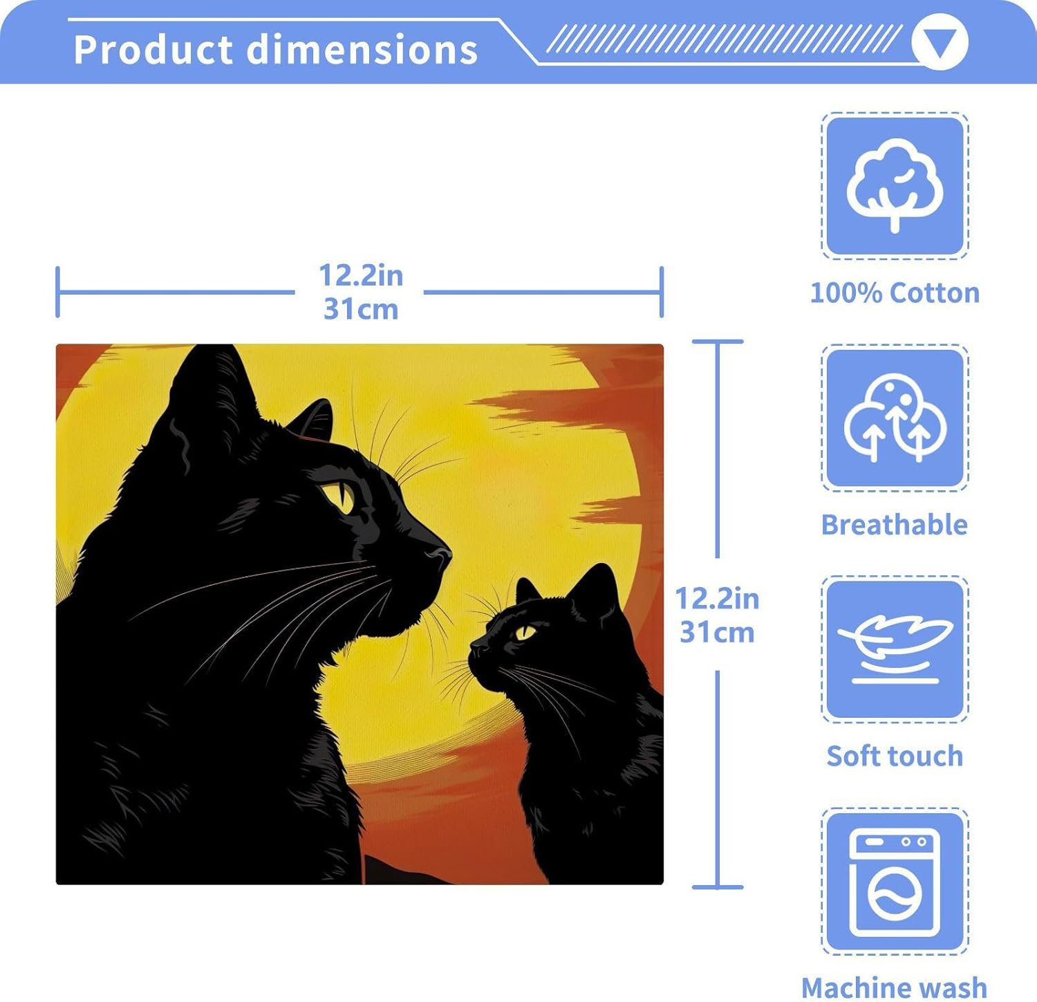 Two-Pack Soft and Absorbent Cat Washcloths for Babies and Beyond