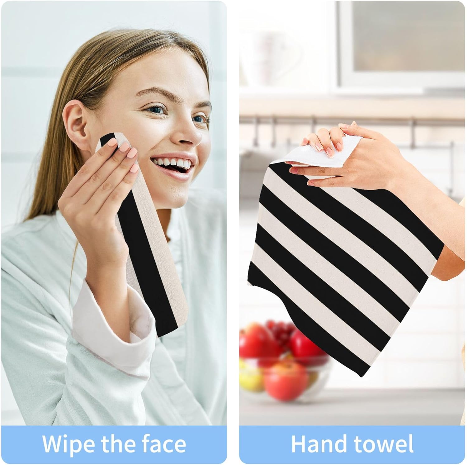 Stripes 12x12 Cotton Washcloths Soft Absorbent Durable