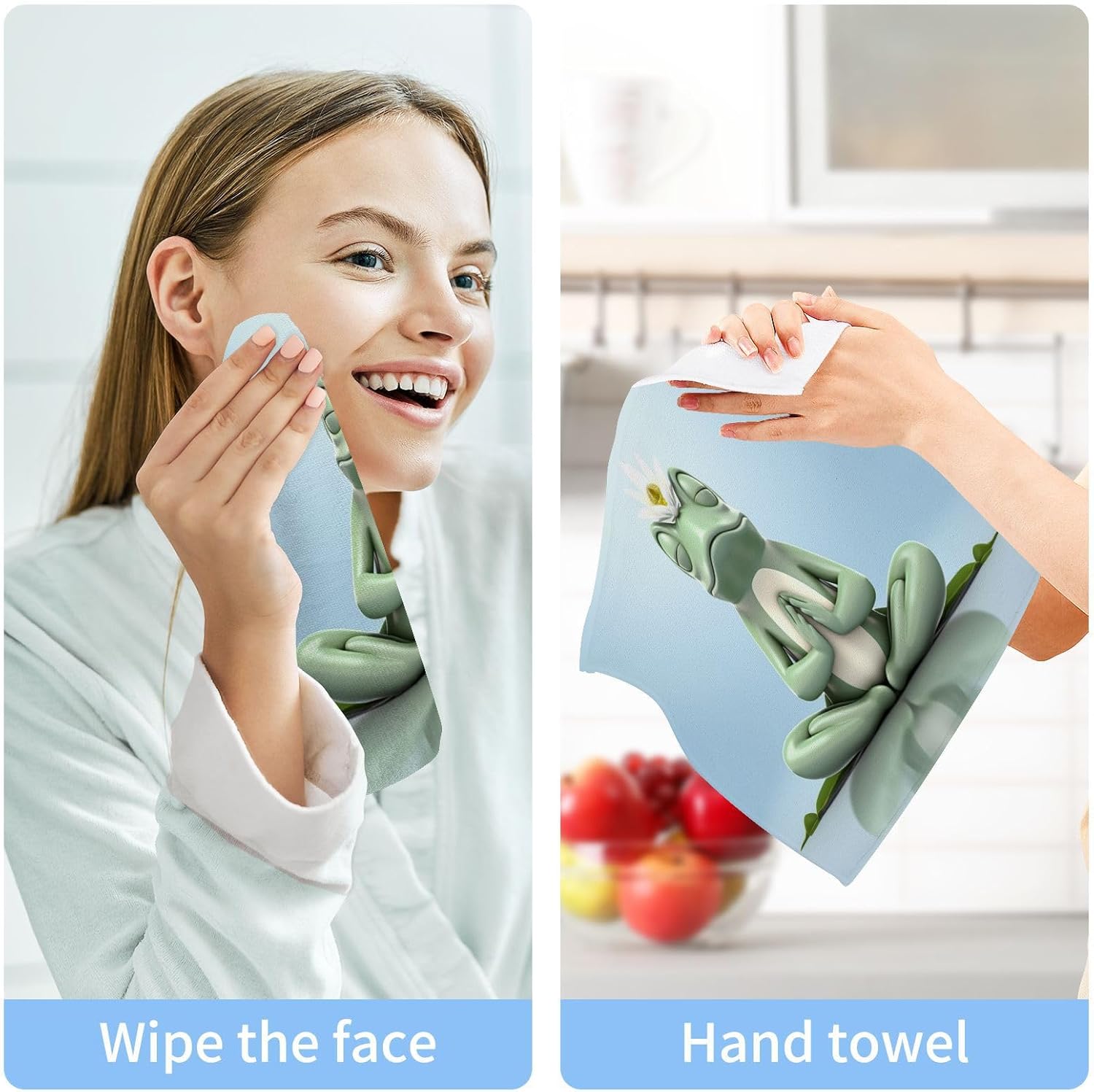 Frog Washcloth Duvet for Babies 2-Pack Soft Absorbent