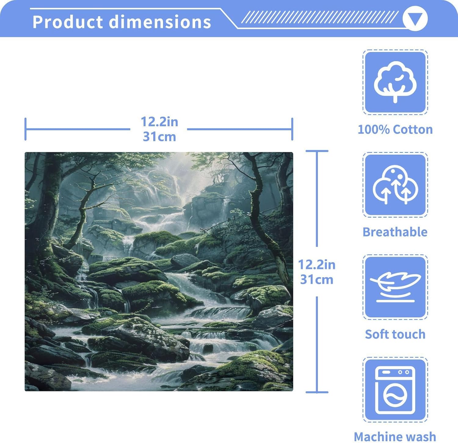 YETTASBIN Forest Washcloths 2 Pack - Soft Absorbent Cotton Face Towels