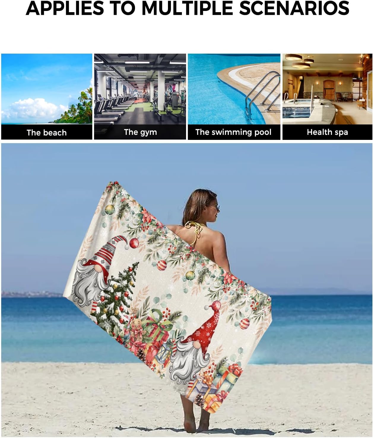 holiday surprisechristmas bath towel set 3-piece