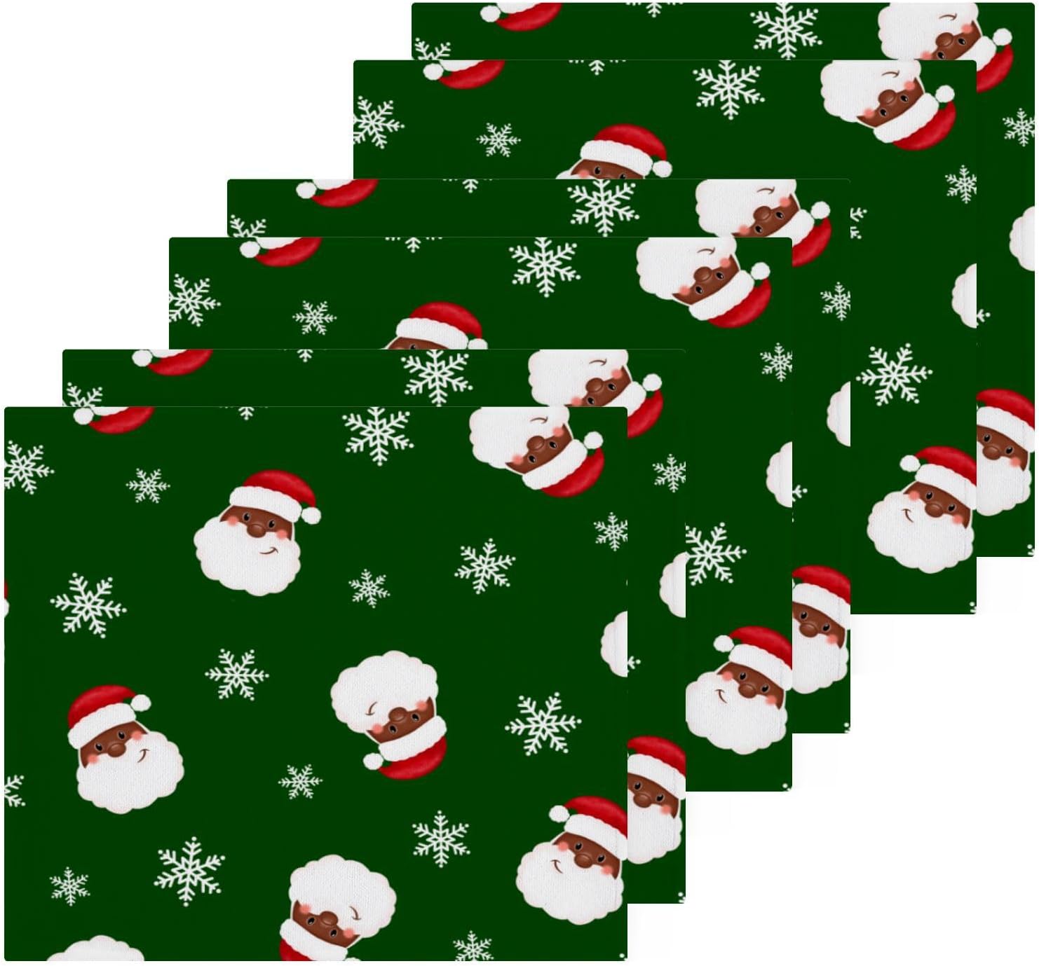 Christmas Santa Claus Washcloths 2 Pack Soft Cotton Towels
