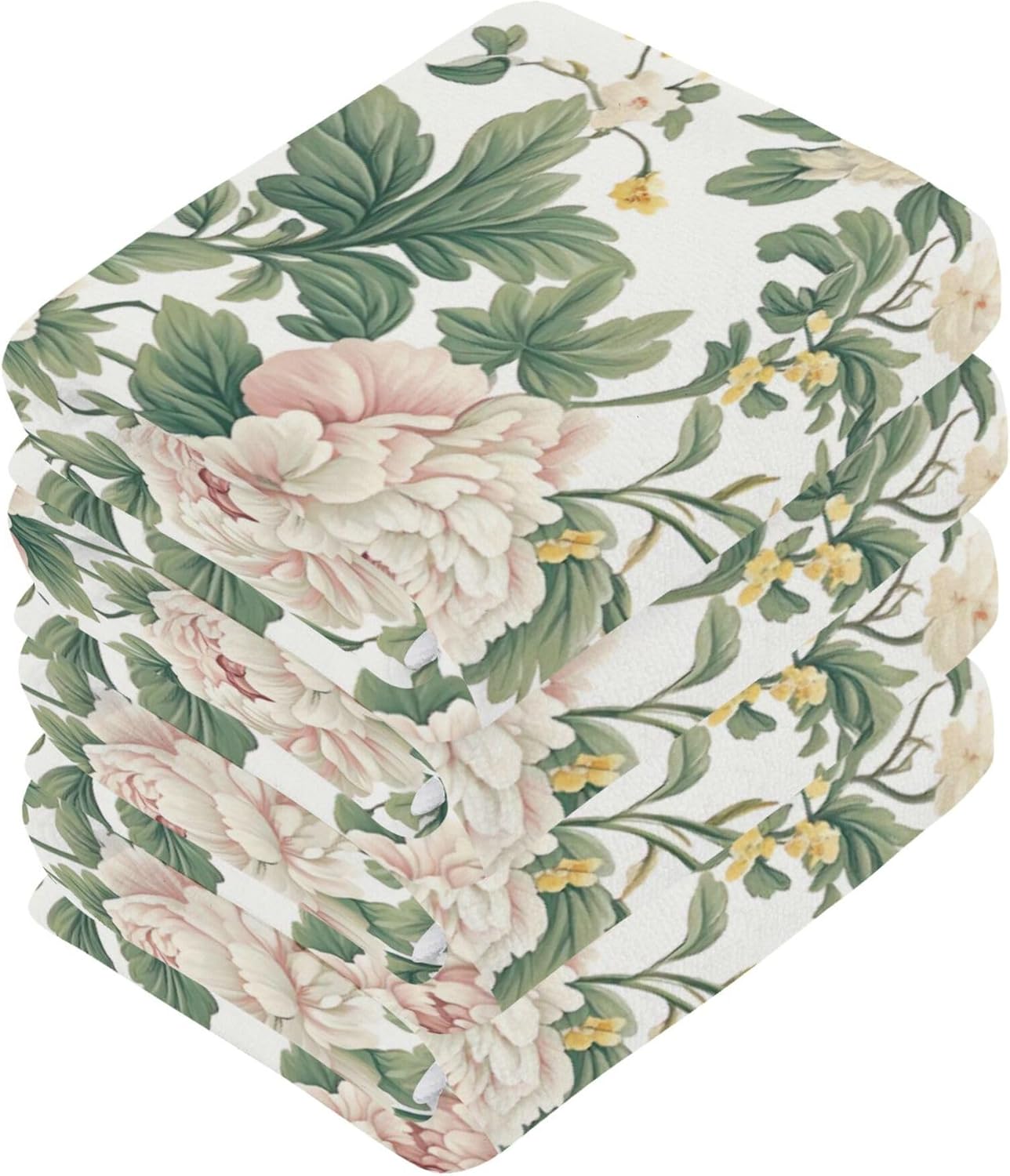 Xigua Peonies Washcloths Set of 2 - 12 x 12 Inch