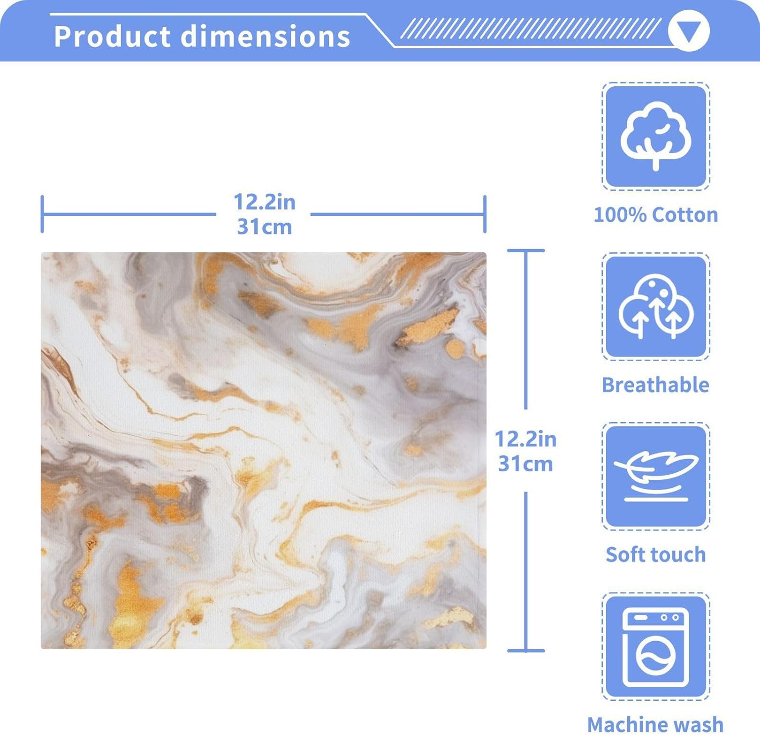 Adorably Cute Marble Washcloth for Babies 12x12 Inch