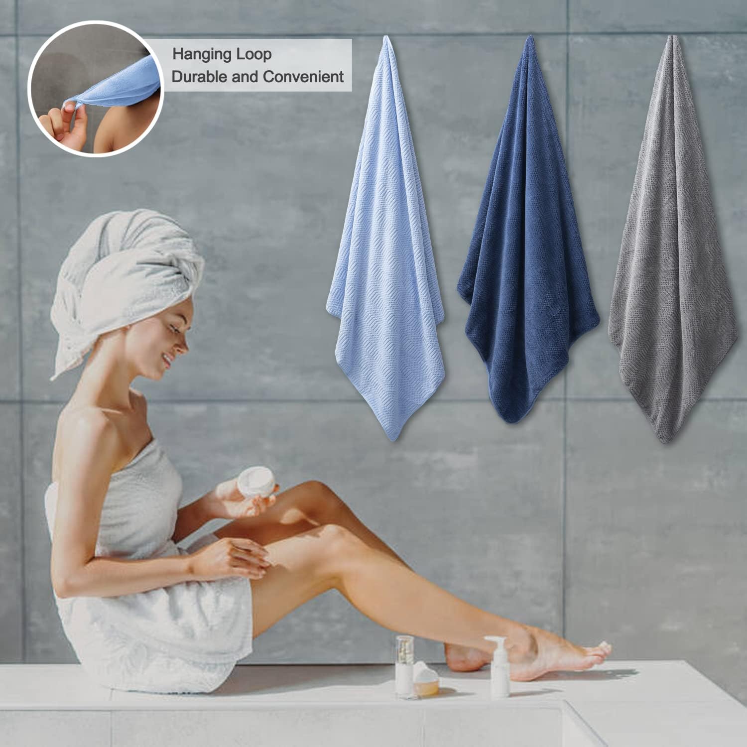 Extra Large Bath Towels Set for Bathroom Hotel Spa