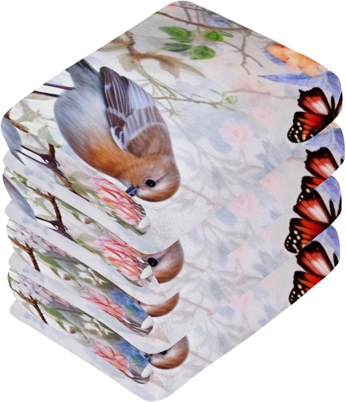 bird flower washcloth 2 pack reusable