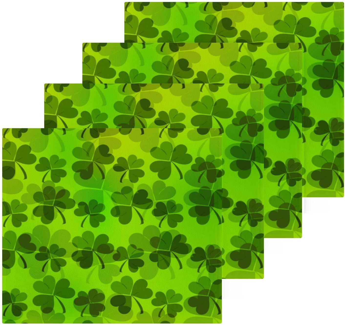 St Patricks Day Clover Washcloth Set for Babies Adults
