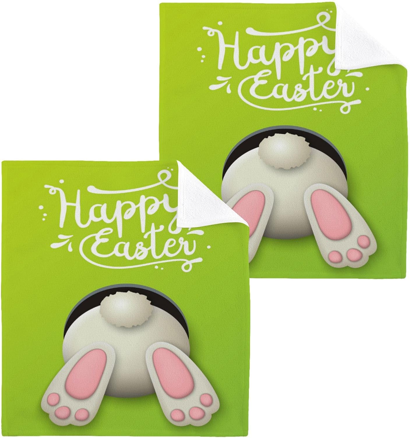 Easter Bunny Tail Reusable Washcloths