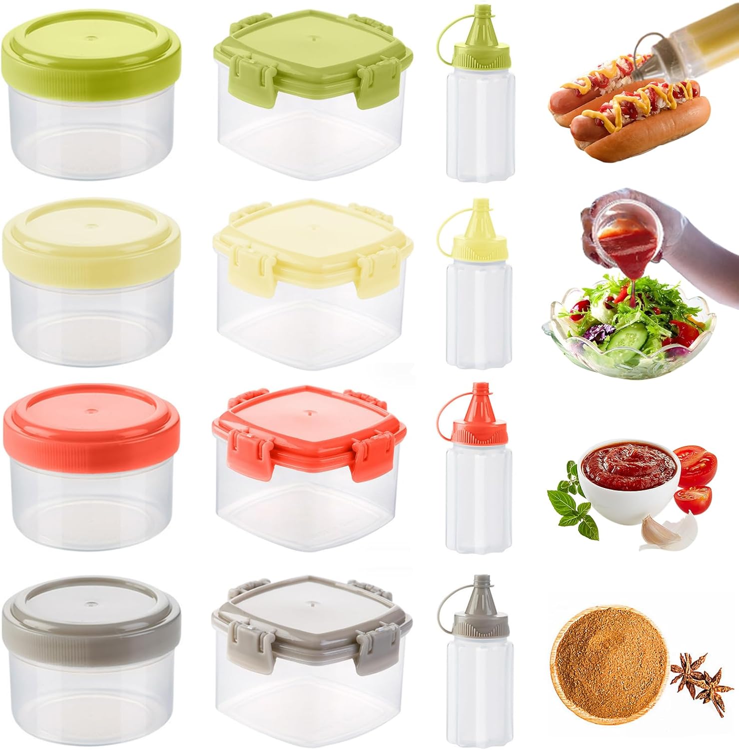 12-Piece Plastic Salad Dressing Squeeze Bottles