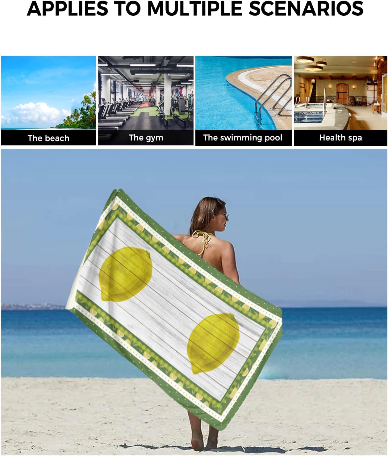 Start Your Summer with Shine-Home Lemon Polka Dot Buffalo Check Towels Set