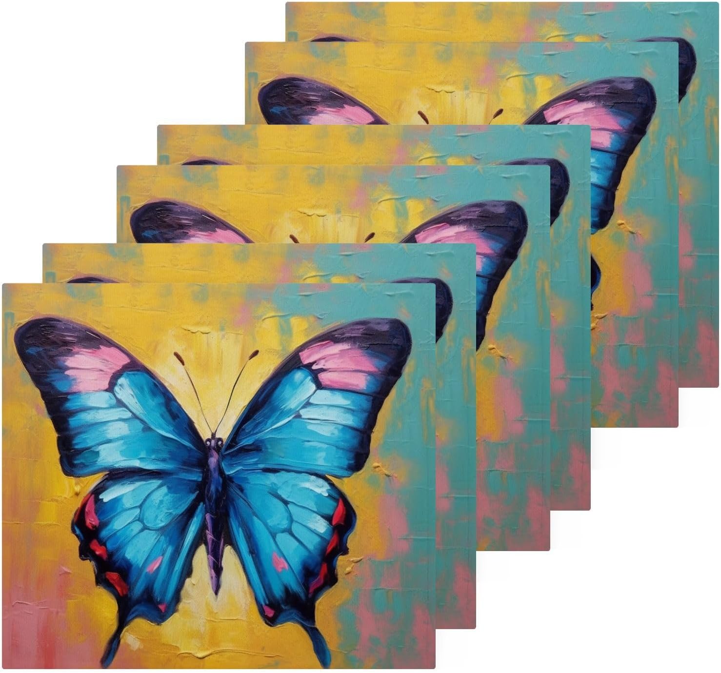 YETTASBIN Butterfly Washcloths 2 Pack - Soft Absorbent Cotton Towels