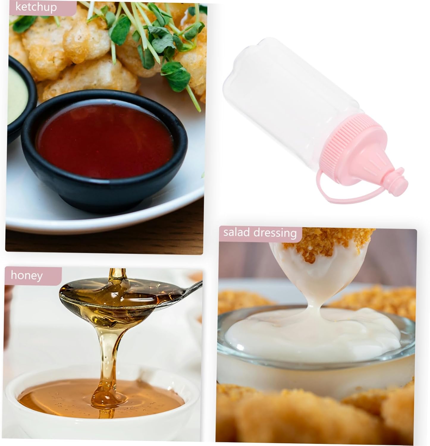 Perfect Squeeze 4PCS 60ml Kitchen Accessory for Condiments Sauces and Jams