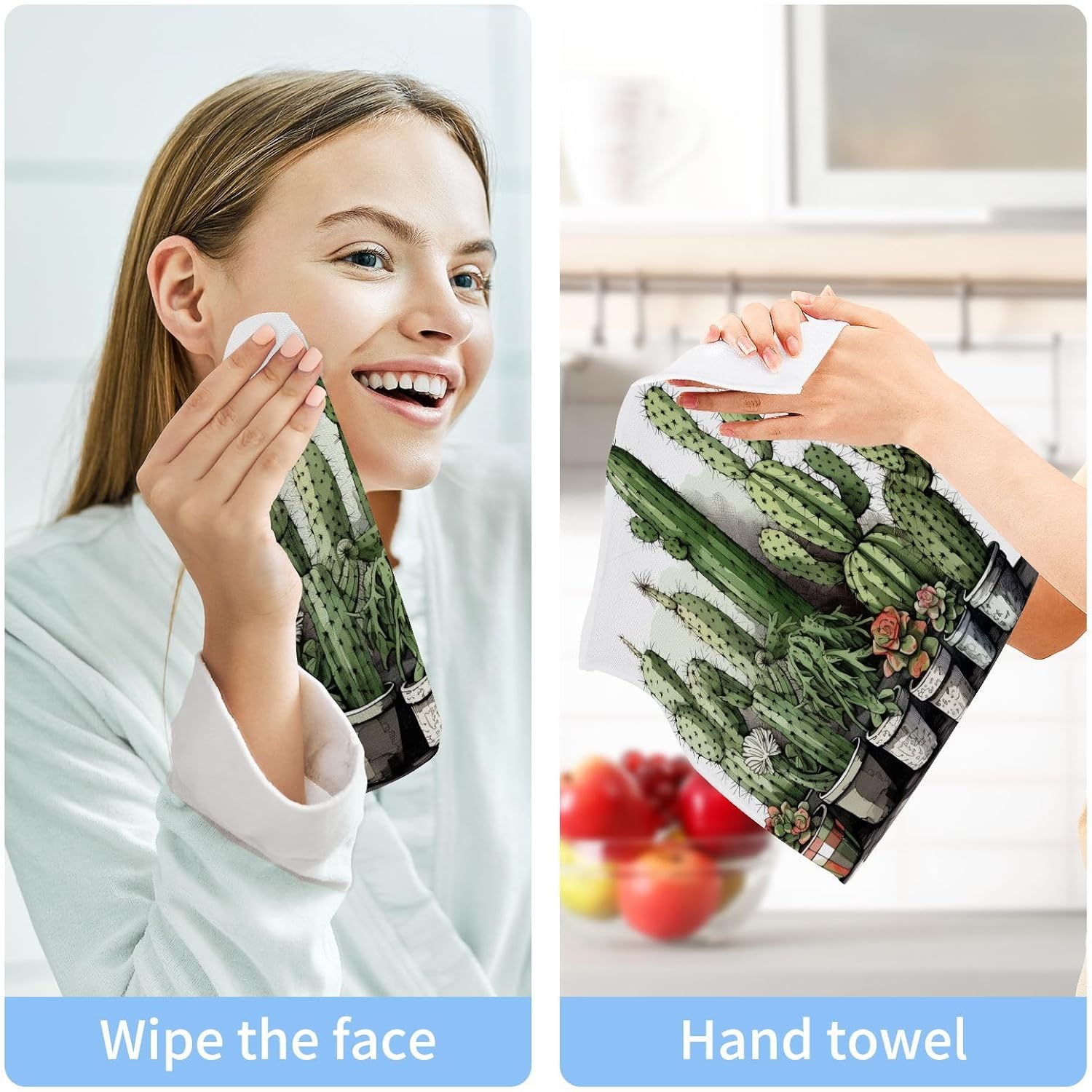 Reusable 12x12 Washcloth Soft Durable Cactus Wasser Resargeting