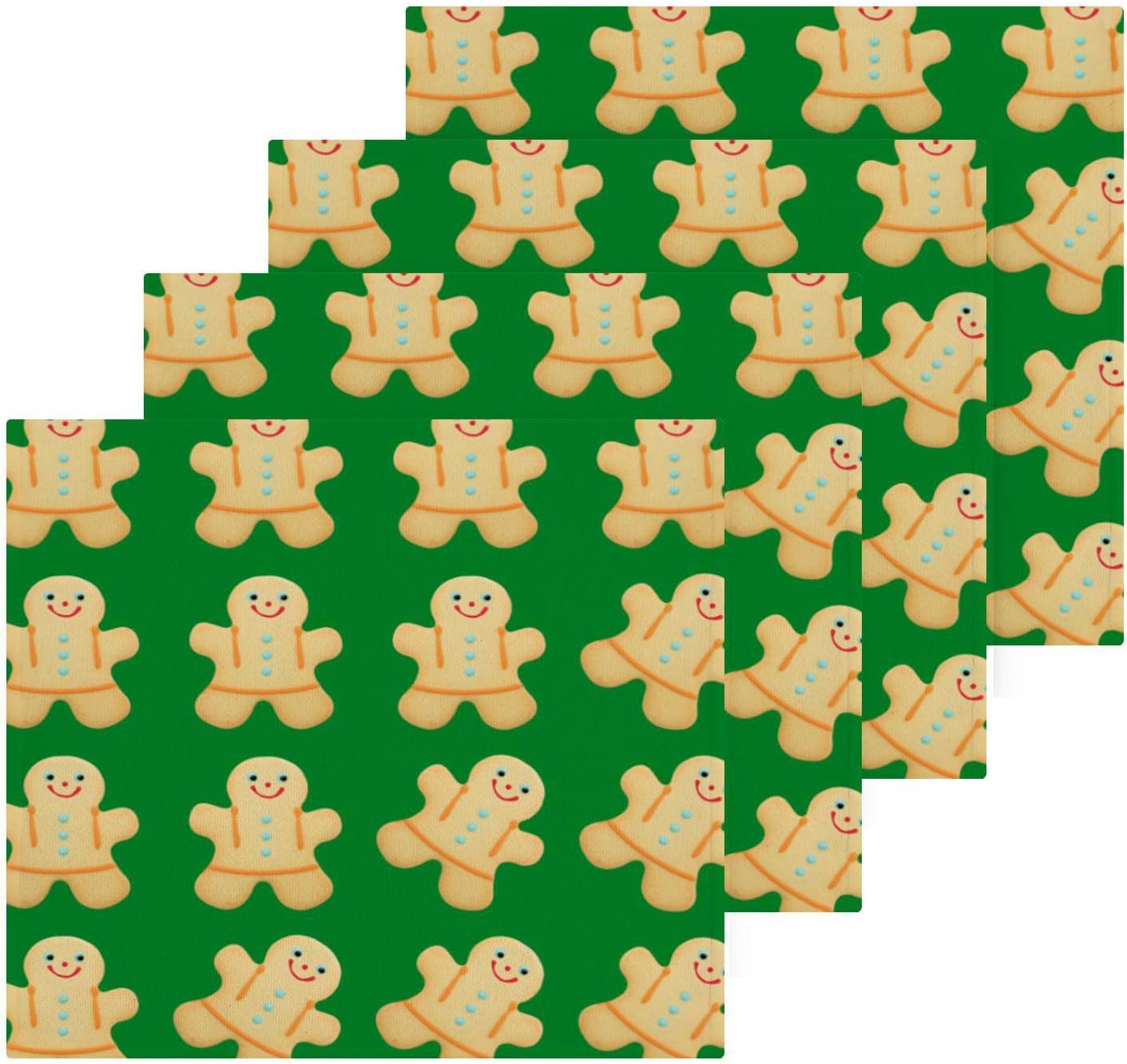 Christmas Gingerbread Man Washcloths 2-Pack