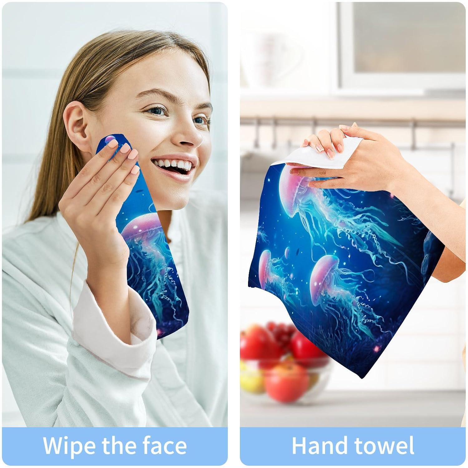 Yettasbin Face Hand Washcloth 2-Pack Soft Reusable 12x12