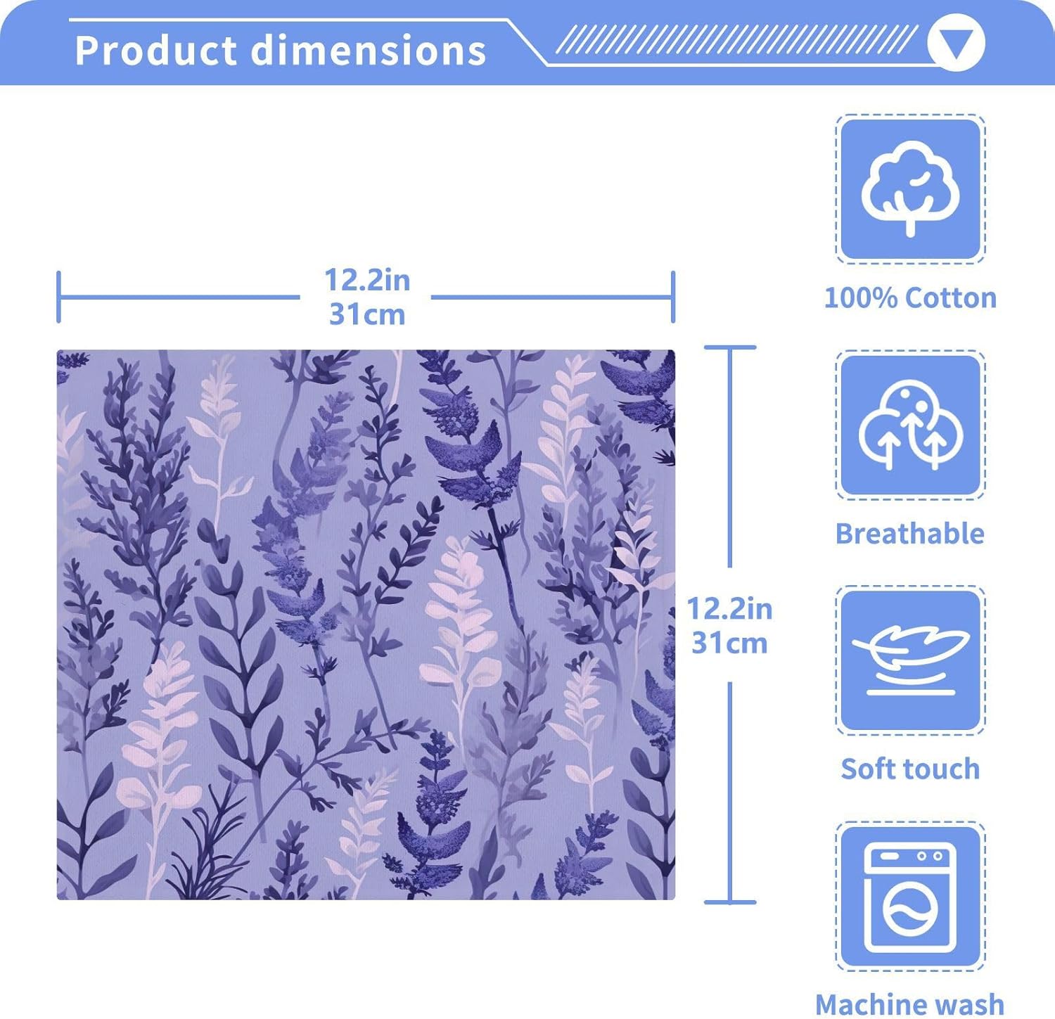 Lavender Soft Cotton Baby Face Towels Reusable Washcloth Set