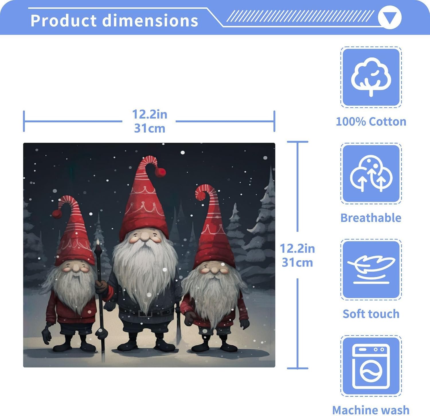 Cute Gnome Reusable Washcloth Set 2-Pack