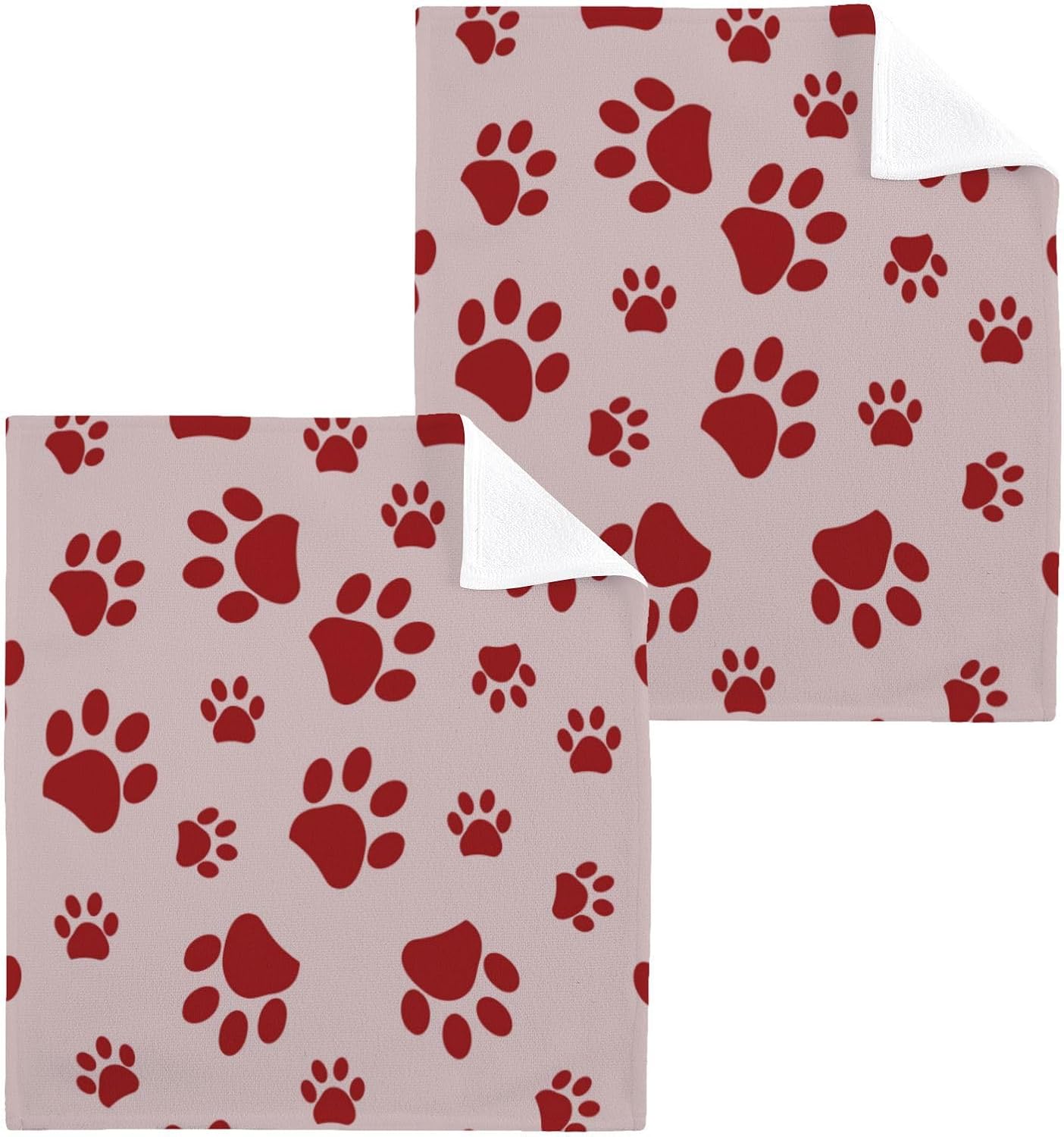 Fiber-Soft Dog Paw Washcloth Set