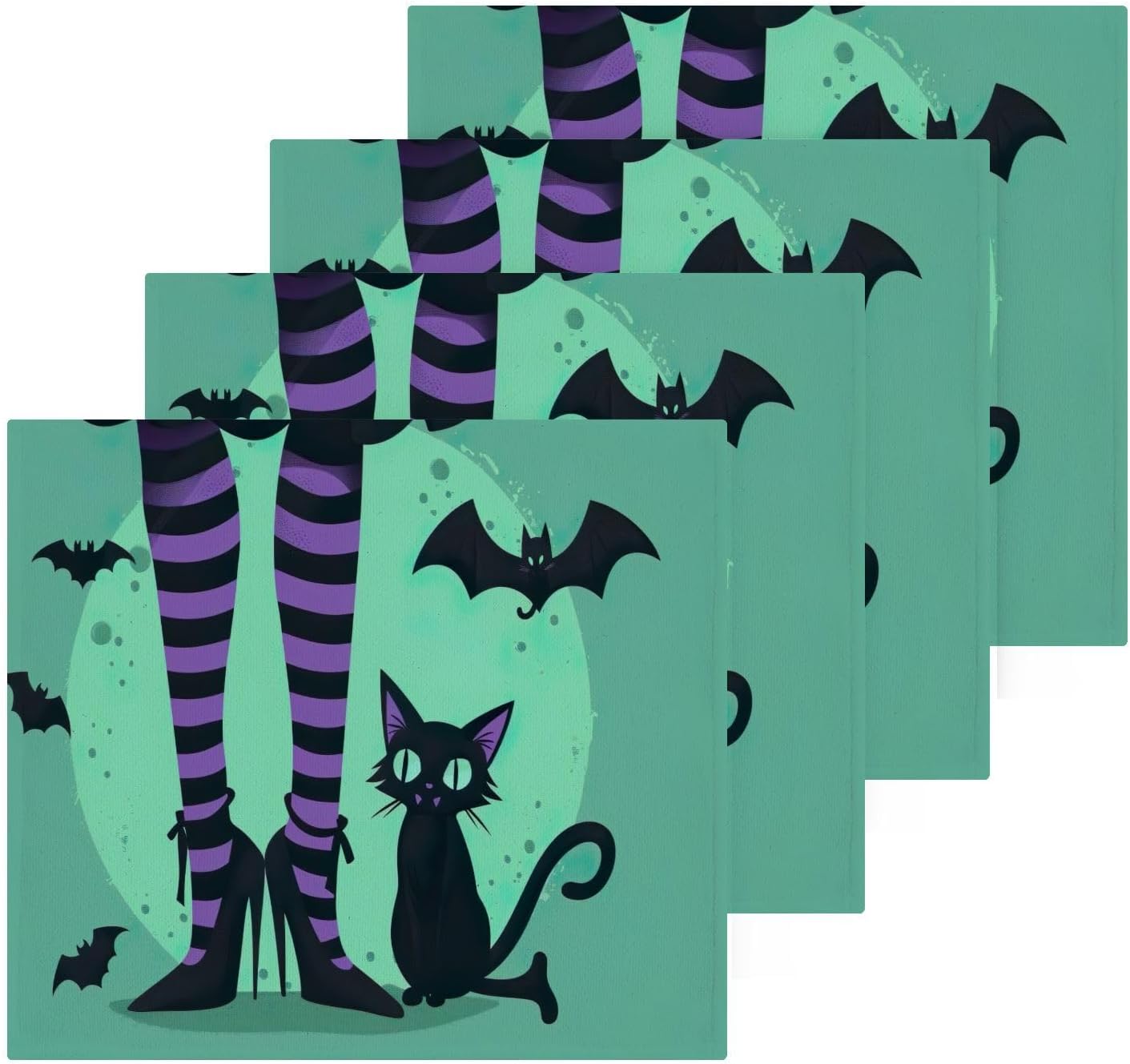Halloween Cat Washcloth Set - Soft Reusable and Durable