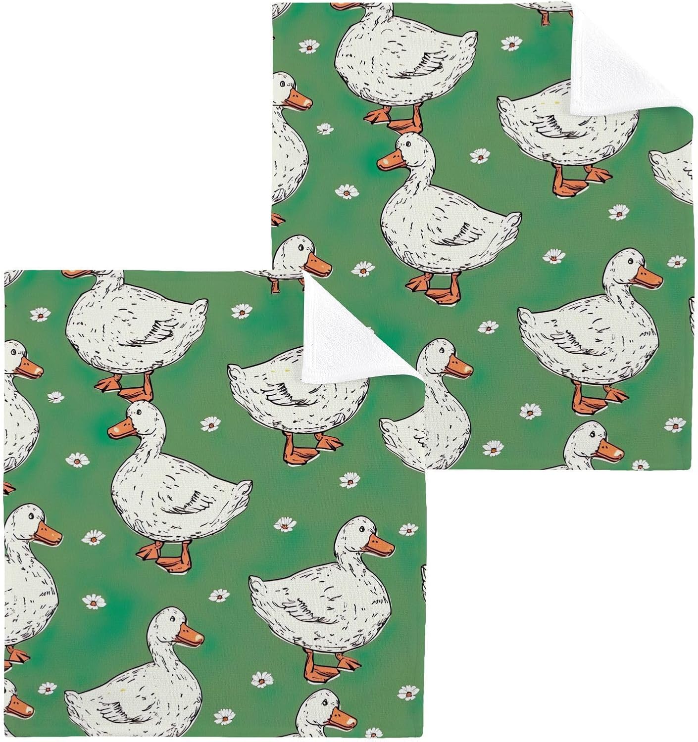 Cartoon Duck Washcloths 2 Pack Soft Absorbent