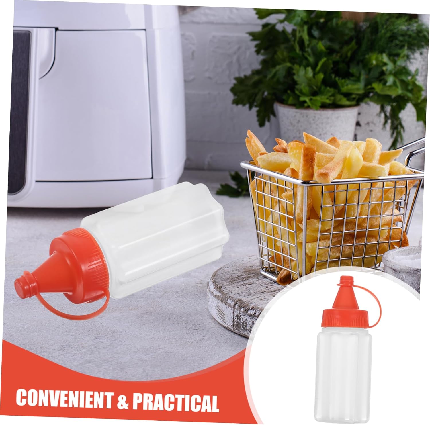 VINTORKY Red Condiment Squeeze Bottle