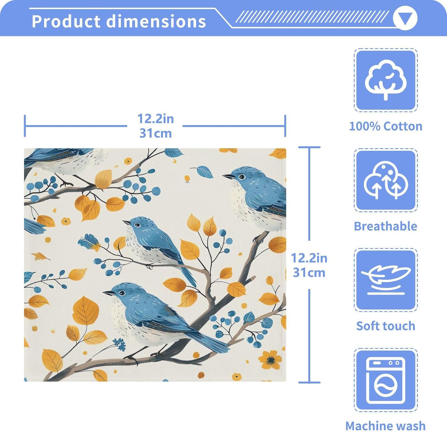 Sleek Soft Birds Twig Washcloth 2 Pack