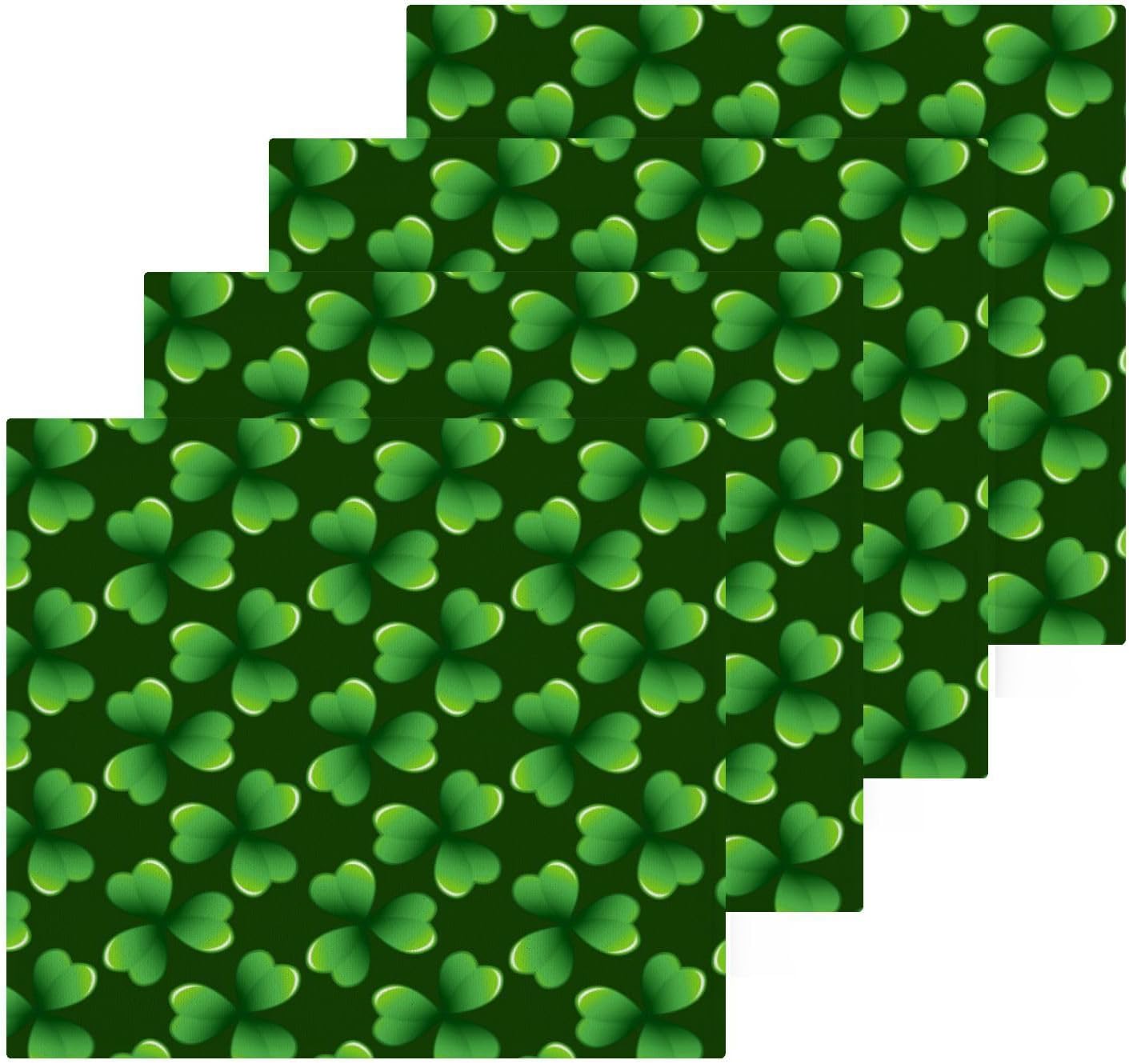 St Patricks Day Shamrock Washcloth 12x12 Soft Reusable