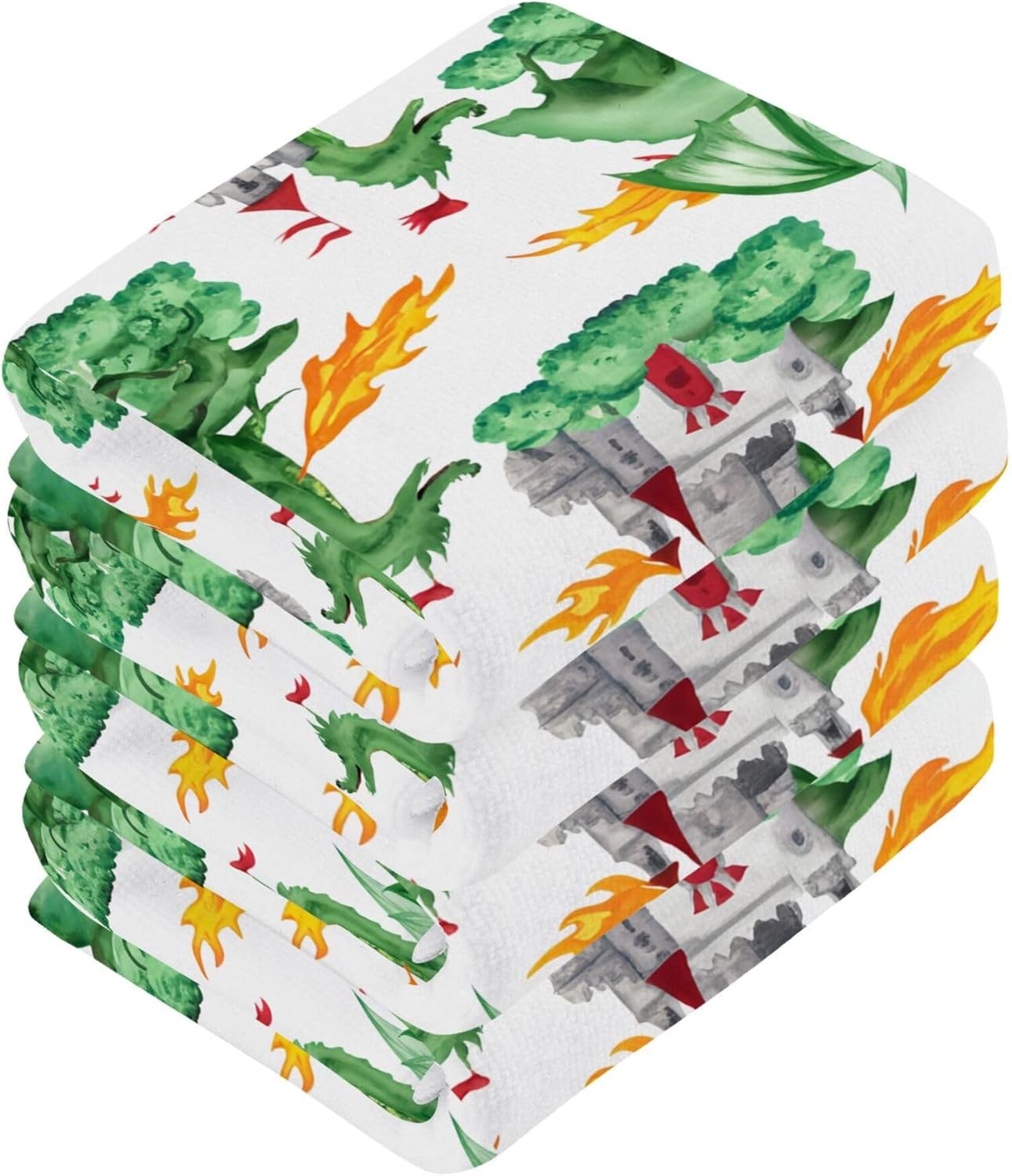 Green Dragons 2-Pack Washcloths