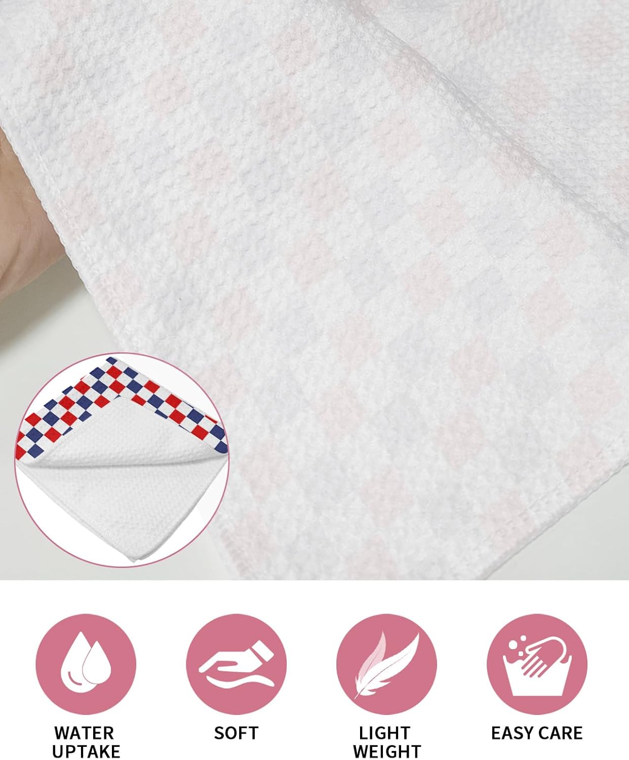 Checkered Flag Waffle Kitchen Towels Set of 3