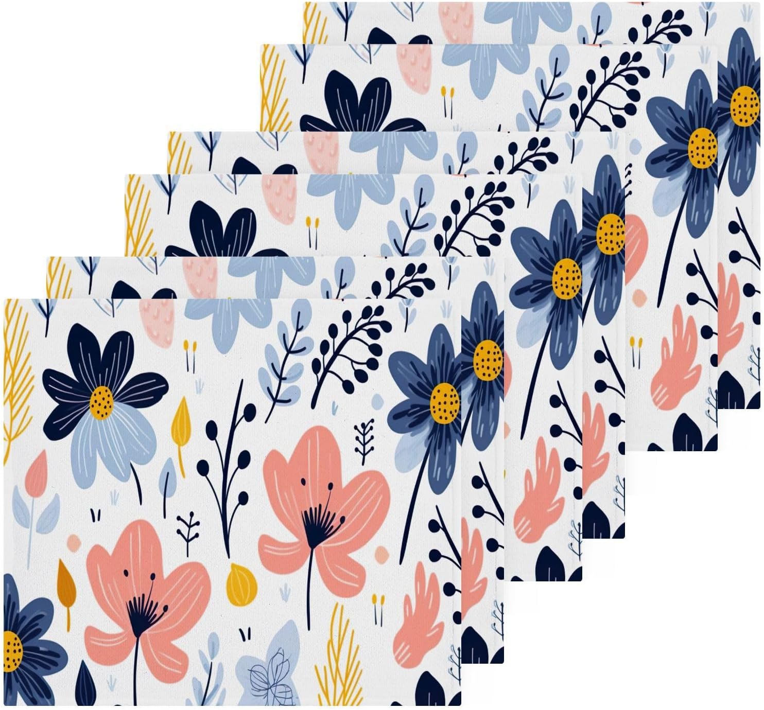 Cartoon Flower Washcloth Set x2 Perfect for Home Travel
