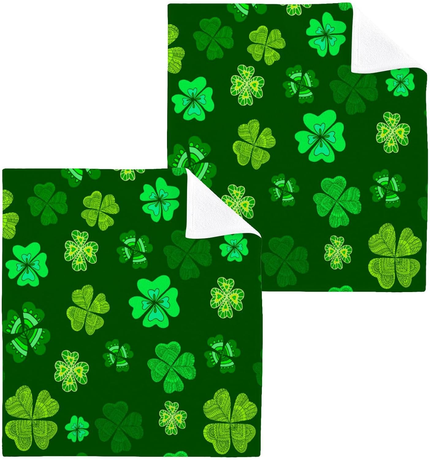 St Patricks Day Washcloths 2 Pack Soft Absorbent Cotton