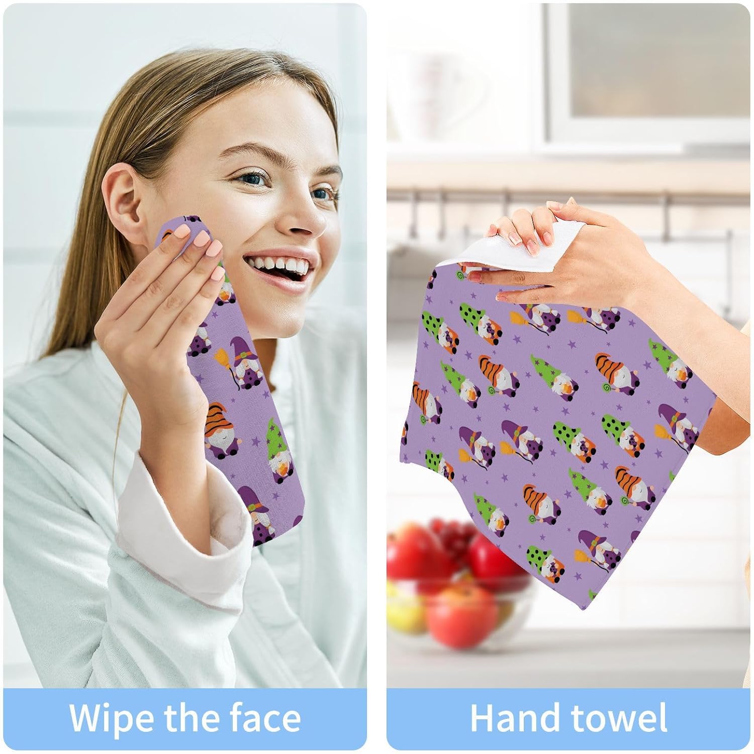 Halloween Gnome Washcloth Set 12x12