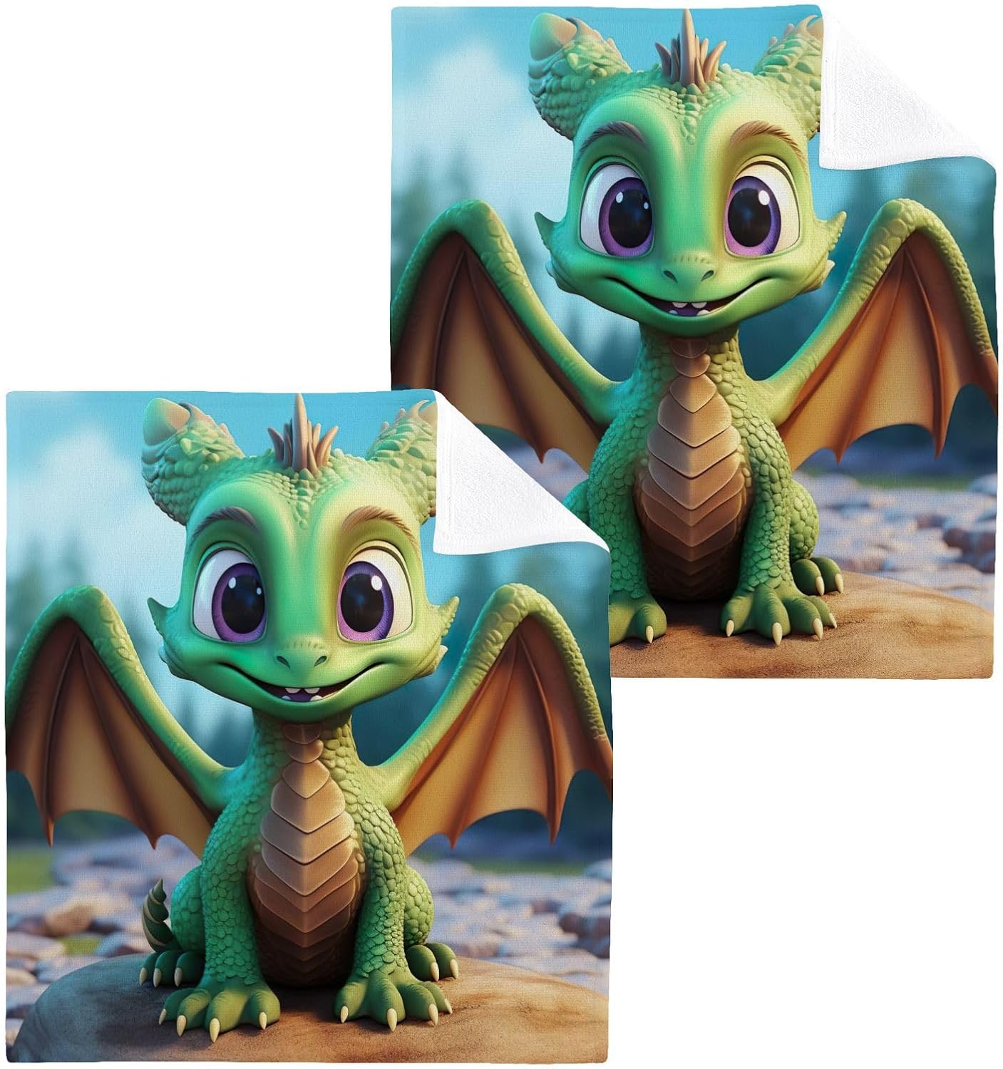 Cute Dragon Washcloth 2 Pack