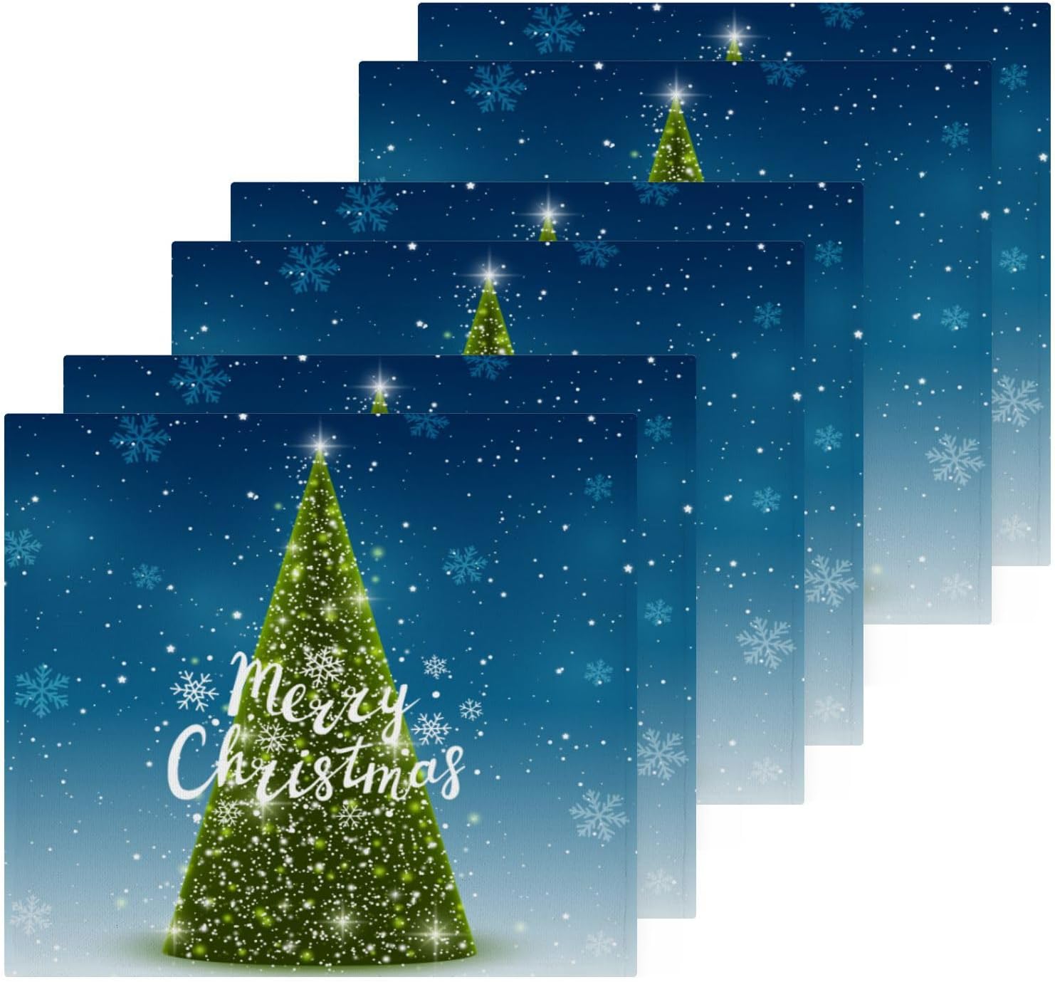 YETTASBIN Christmas Tree Washcloths 2 Pack