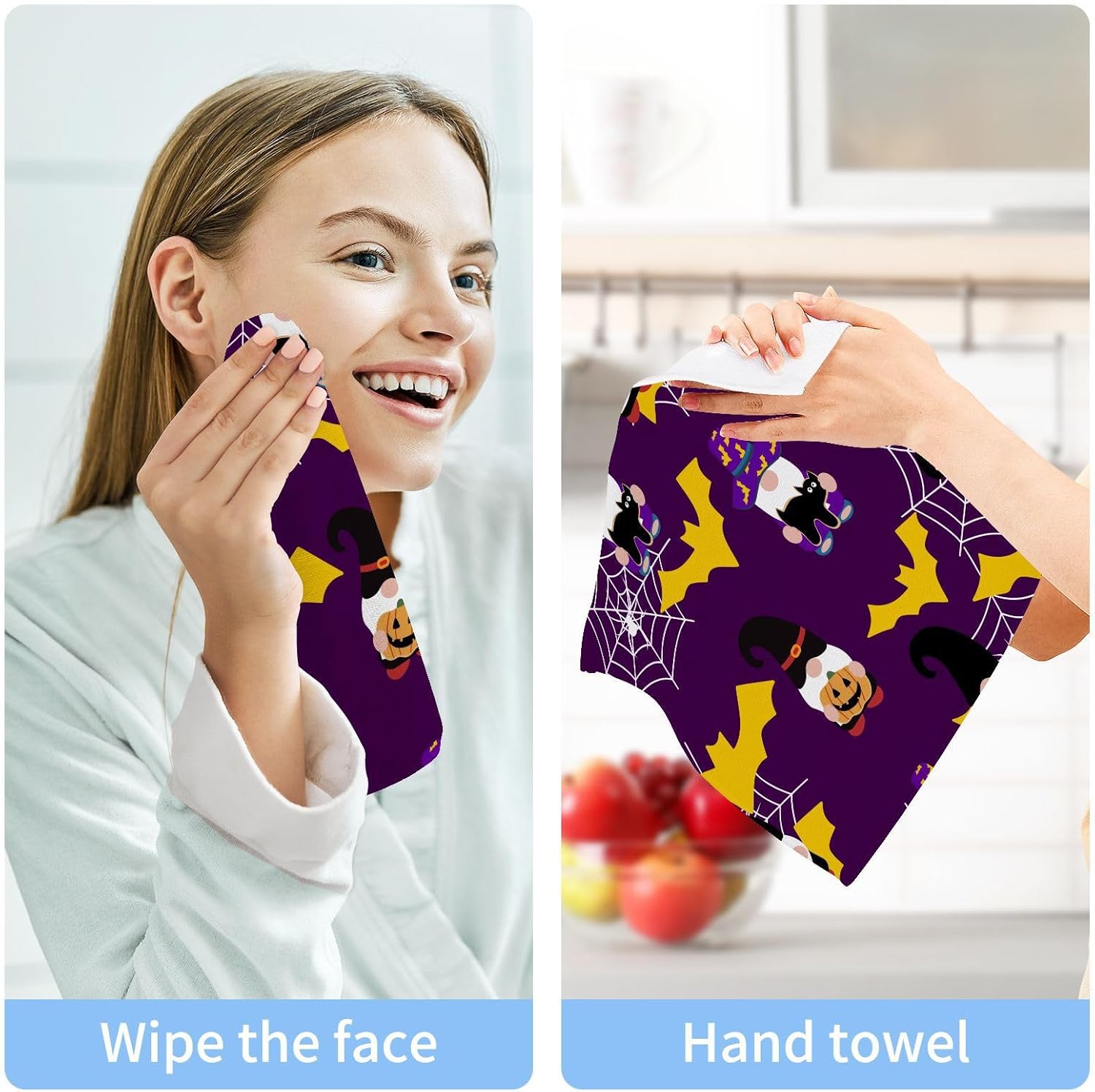 Perfect 12x12 Inch Gnome Washcloth Towels for Face Hand Soft AbsorbentReusable