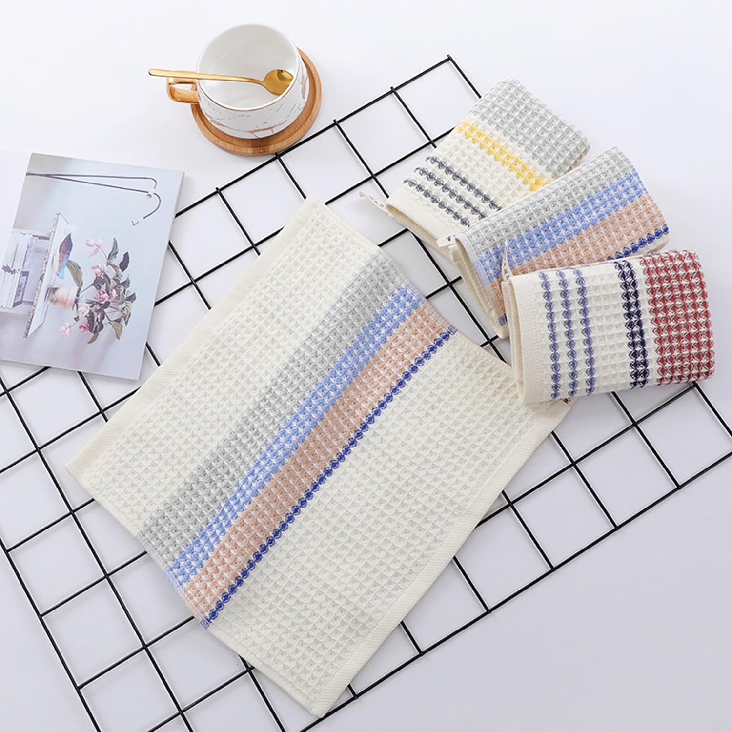 Soft Cotton Washcloth for Daily Use Durable Striped Design